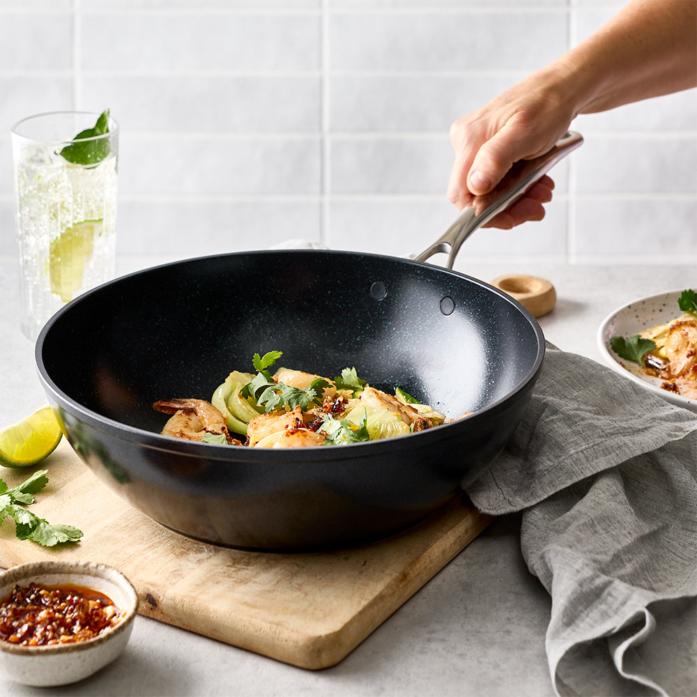 Baccarat GREEN STONE Stir Fry Pan 28cm