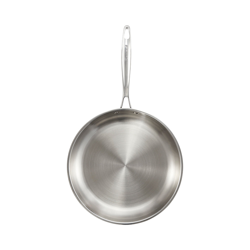 28cm frypan with long handle ideal for versatile cooking silver stainless steel - Baccarat iconix