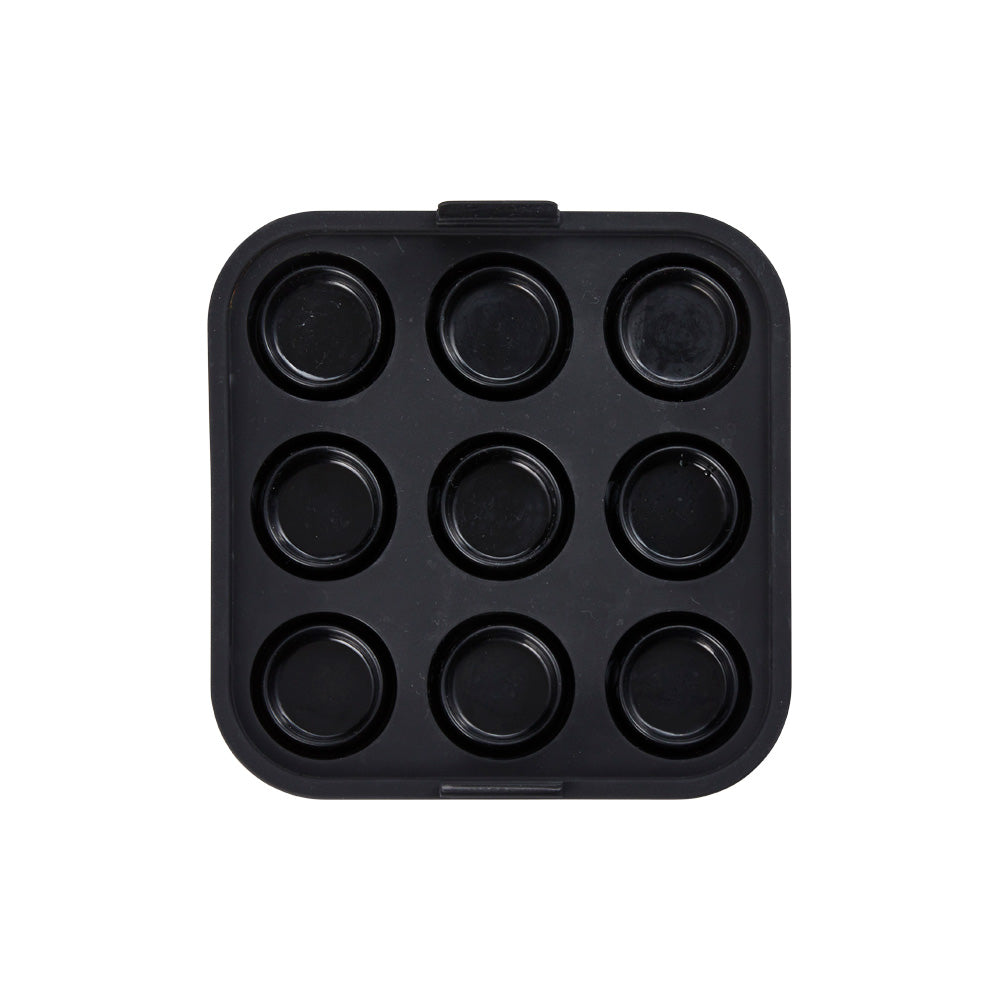 A black muffin tray with nine cups sleek design sturdy handles non-stick coating - Baccarat