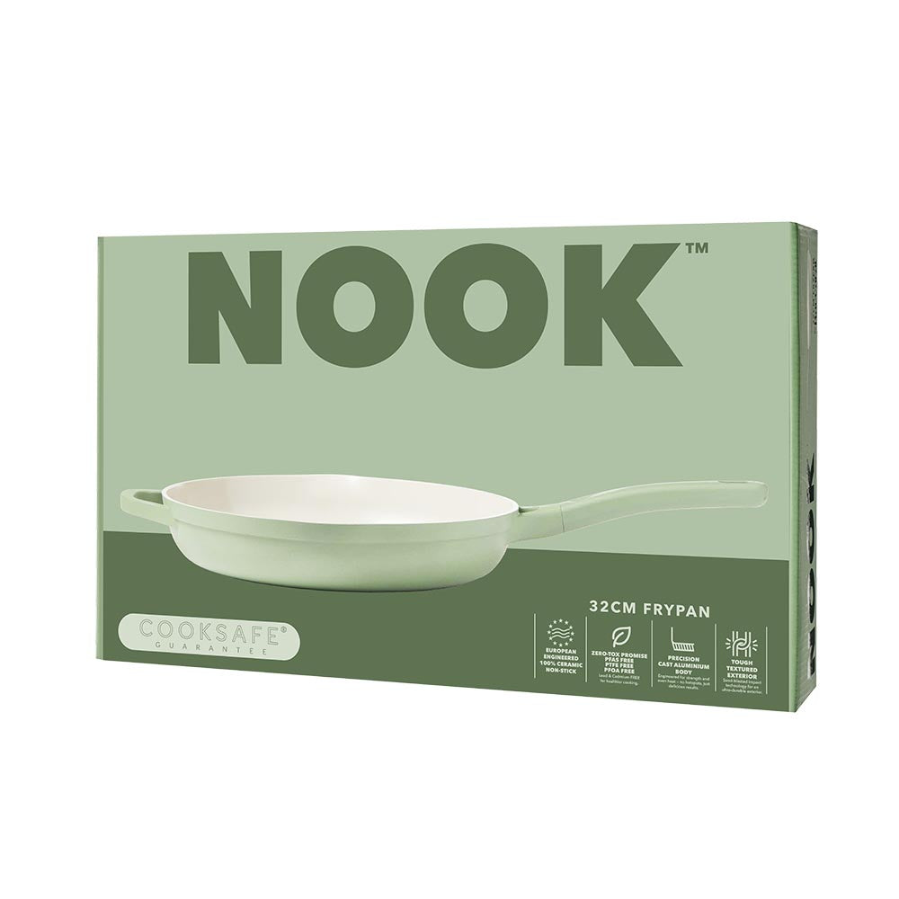 NOOK by Baccarat Frypan with Helper Handle 32cm Sage