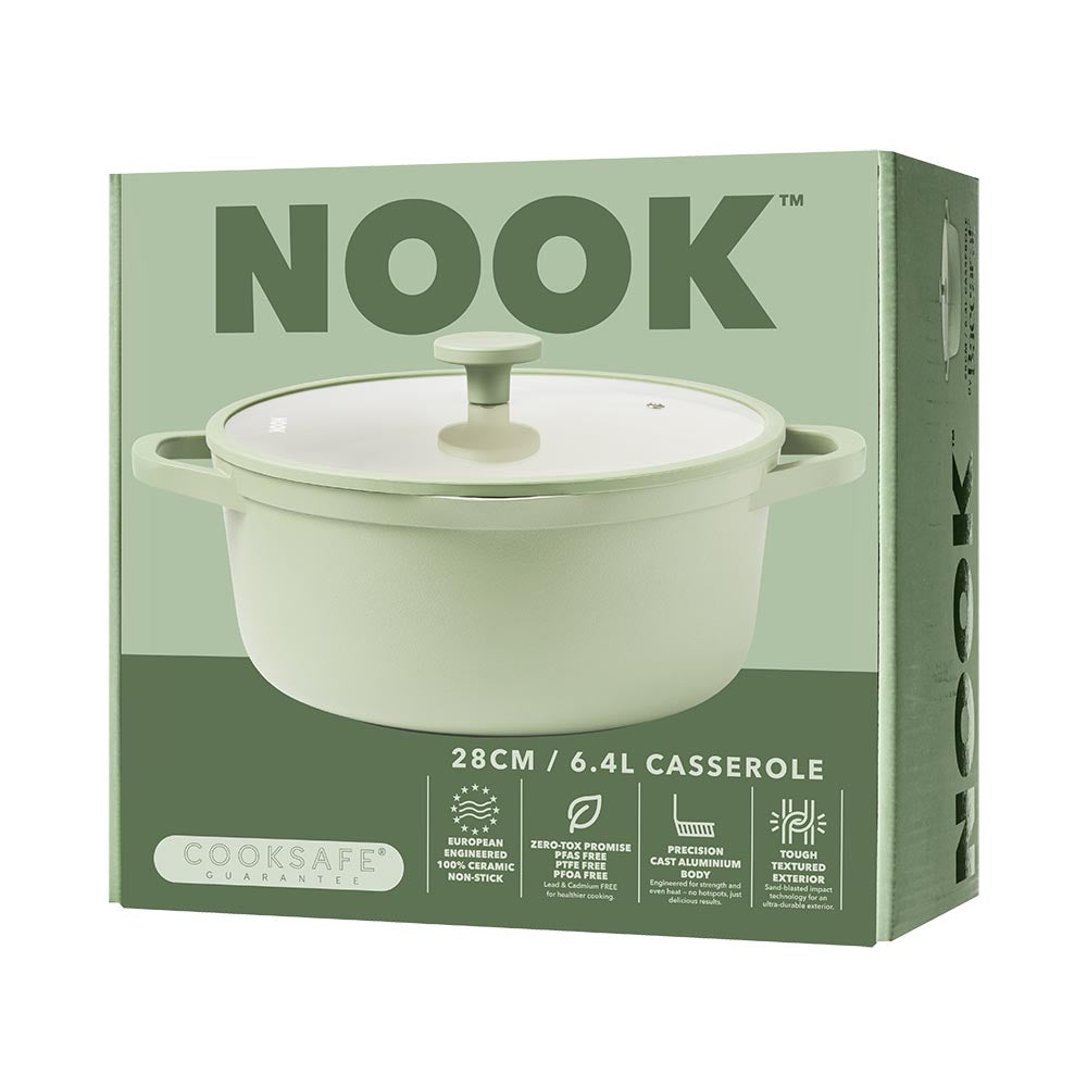 NOOK by Baccarat Casserole with Lid 28cm Sage