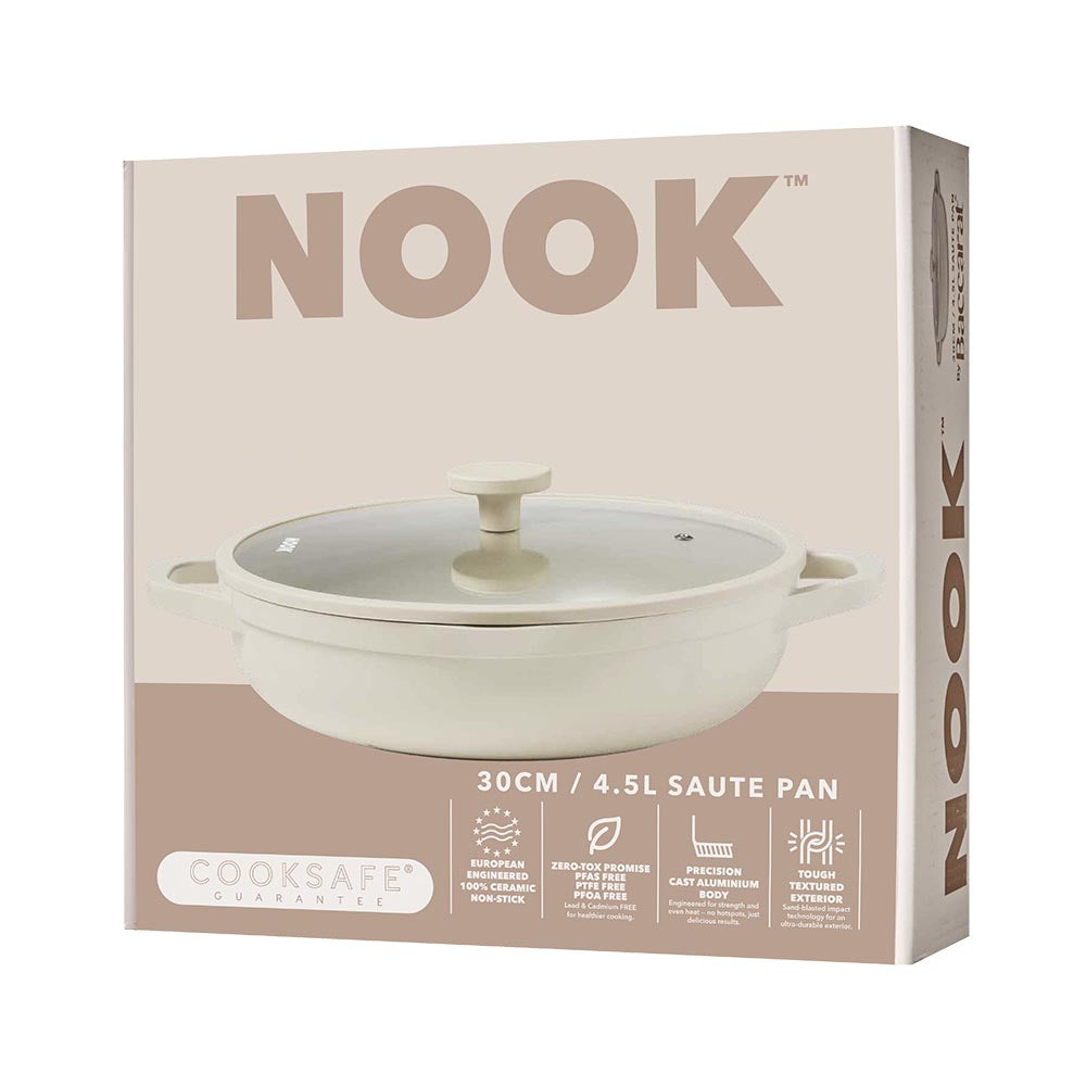 NOOK by Baccarat Saute Pan with Lid 30cm Cream