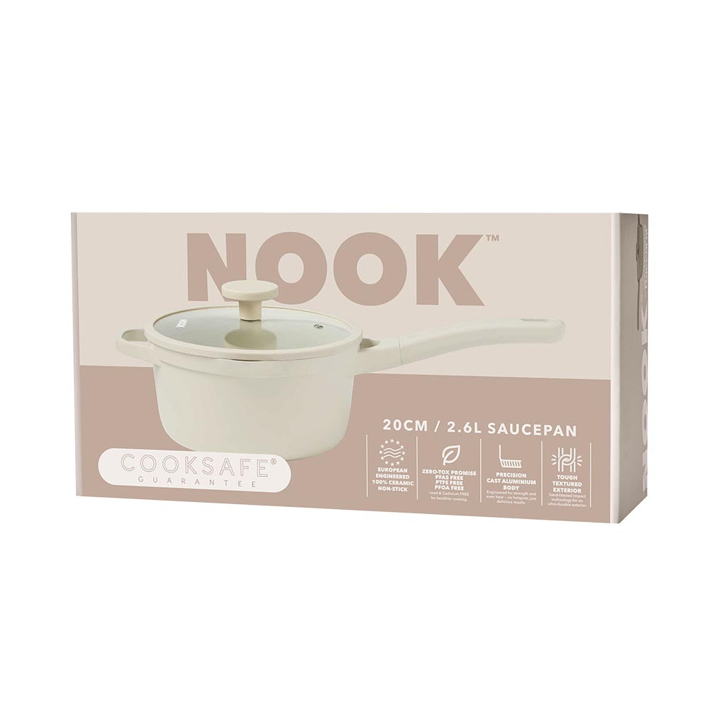 NOOK by Baccarat Saucepan with Lid 20cm Cream