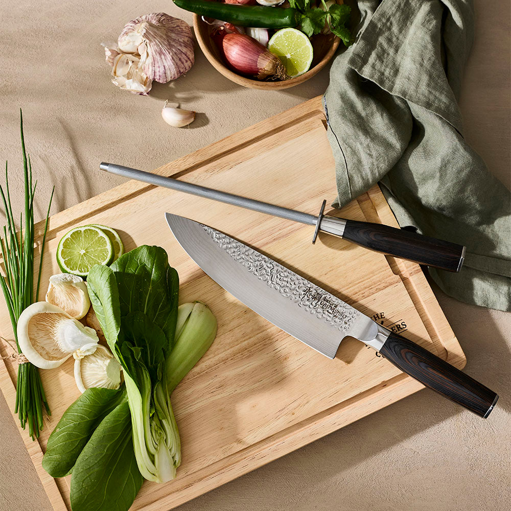 Baccarat Damashiro EMPEROR Chef Knife and Sharpener Set 20cm