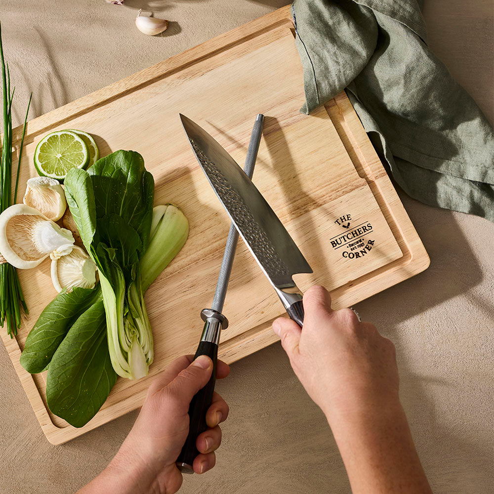 Baccarat Damashiro EMPEROR Chef Knife and Sharpener Set 20cm