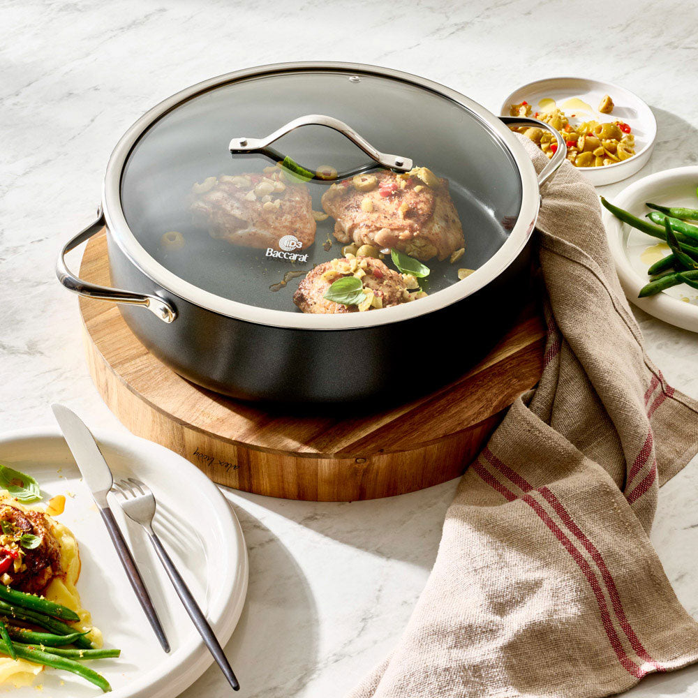 Baccarat iD3 Hard Anodised Saute Pan With Lid 32cm