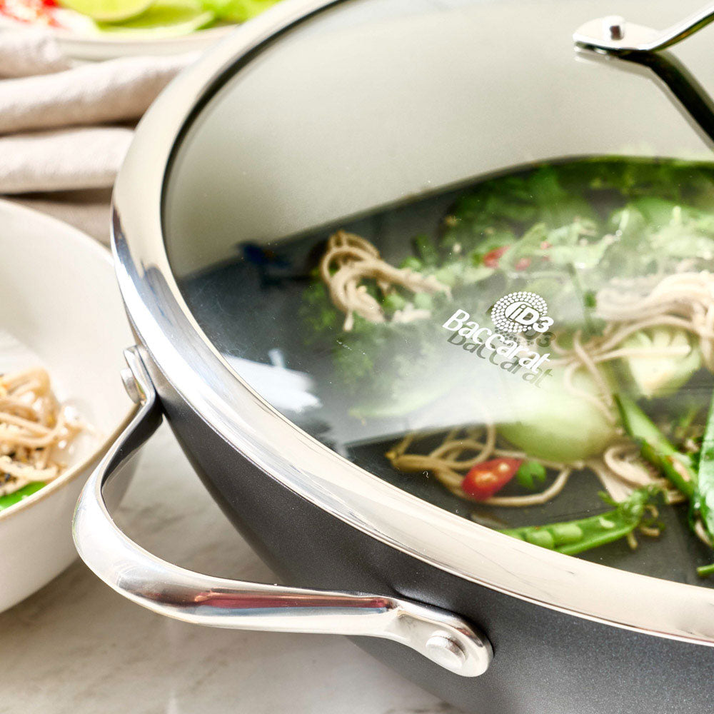 Baccarat iD3 Hard Anodised Wok With Lid 36cm
