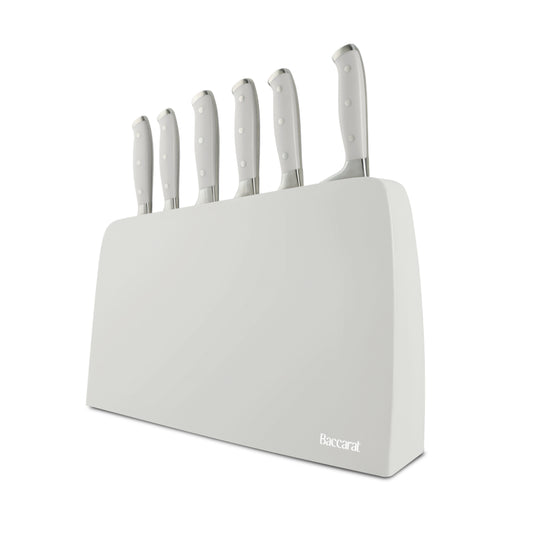 Baccarat Keiko Miro 7 Piece Knife Block Stone
