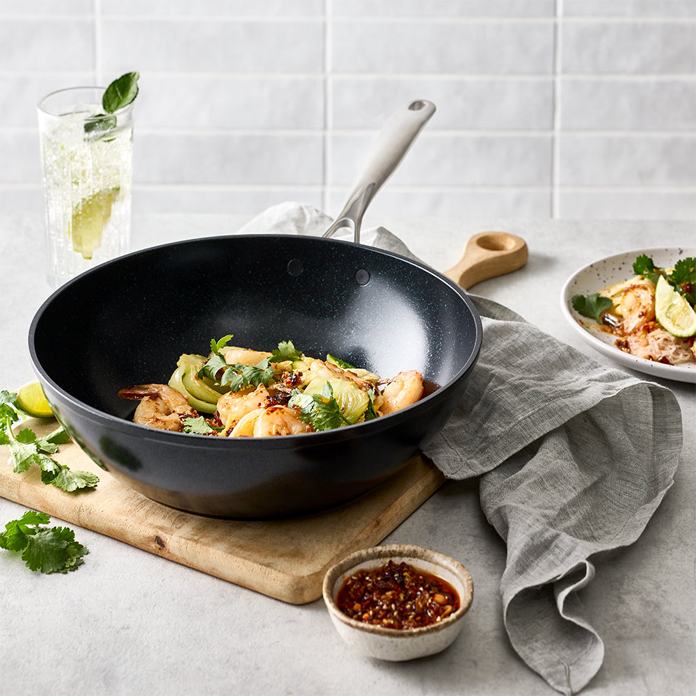 Baccarat GREEN STONE Stir Fry Pan 28cm