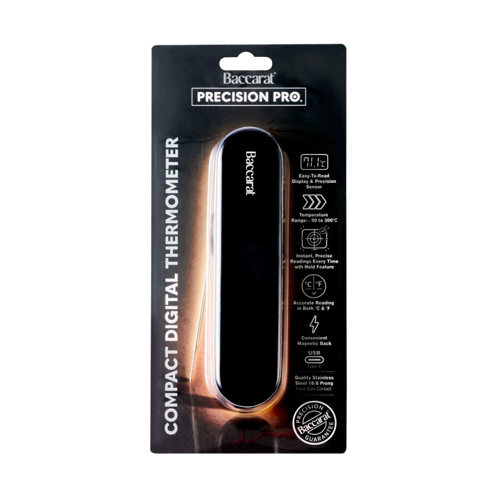 Baccarat Precision Pro compact digital thermometer packaging on a white background