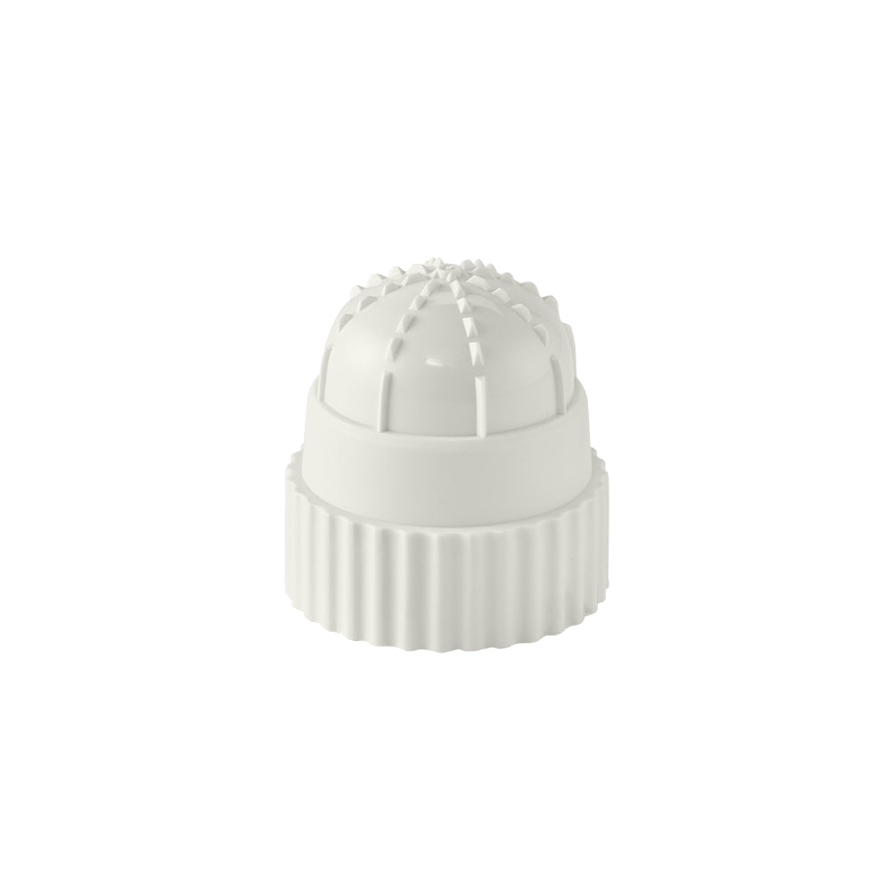A white protective dome-shaped cap or juicer cover is positioned upright.