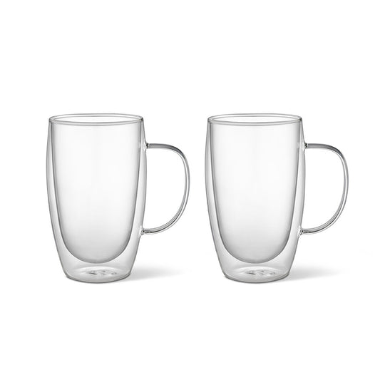 Baccarat Barista Café Double Wall Thermal Glass Mug Set of 2
