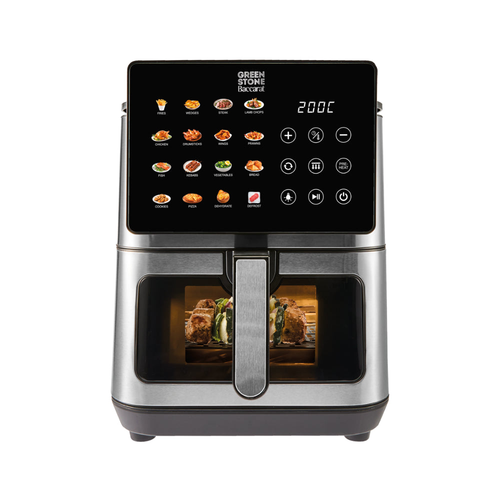 Baccarat GREEN STONE Air Fryer LED 9L Stainless Steel on a white background.