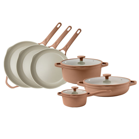 NOOK by Baccarat 6 Piece Cookware Set Terracotta shown on a white background.