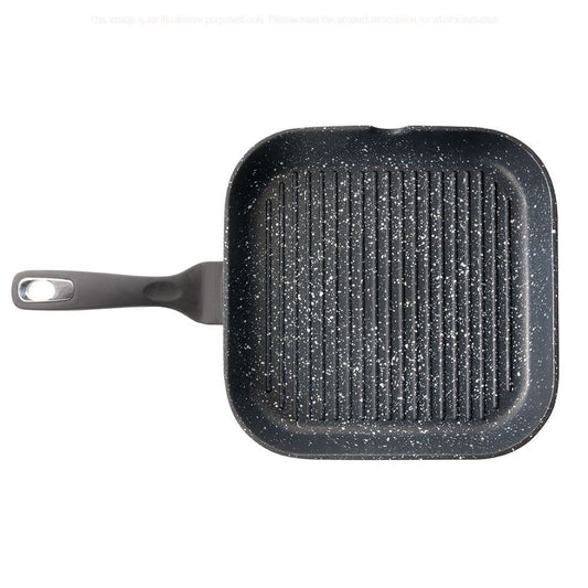 Grilled vibrant rainbow carrots in a sleek black pan - Baccarat granite grill pan 28cm - brand