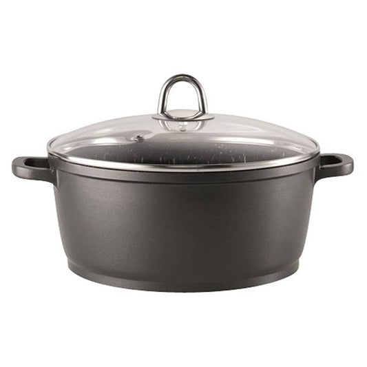 Granite casserole with lid on a kitchen counter showcasing elegant design and durability - Baccarat