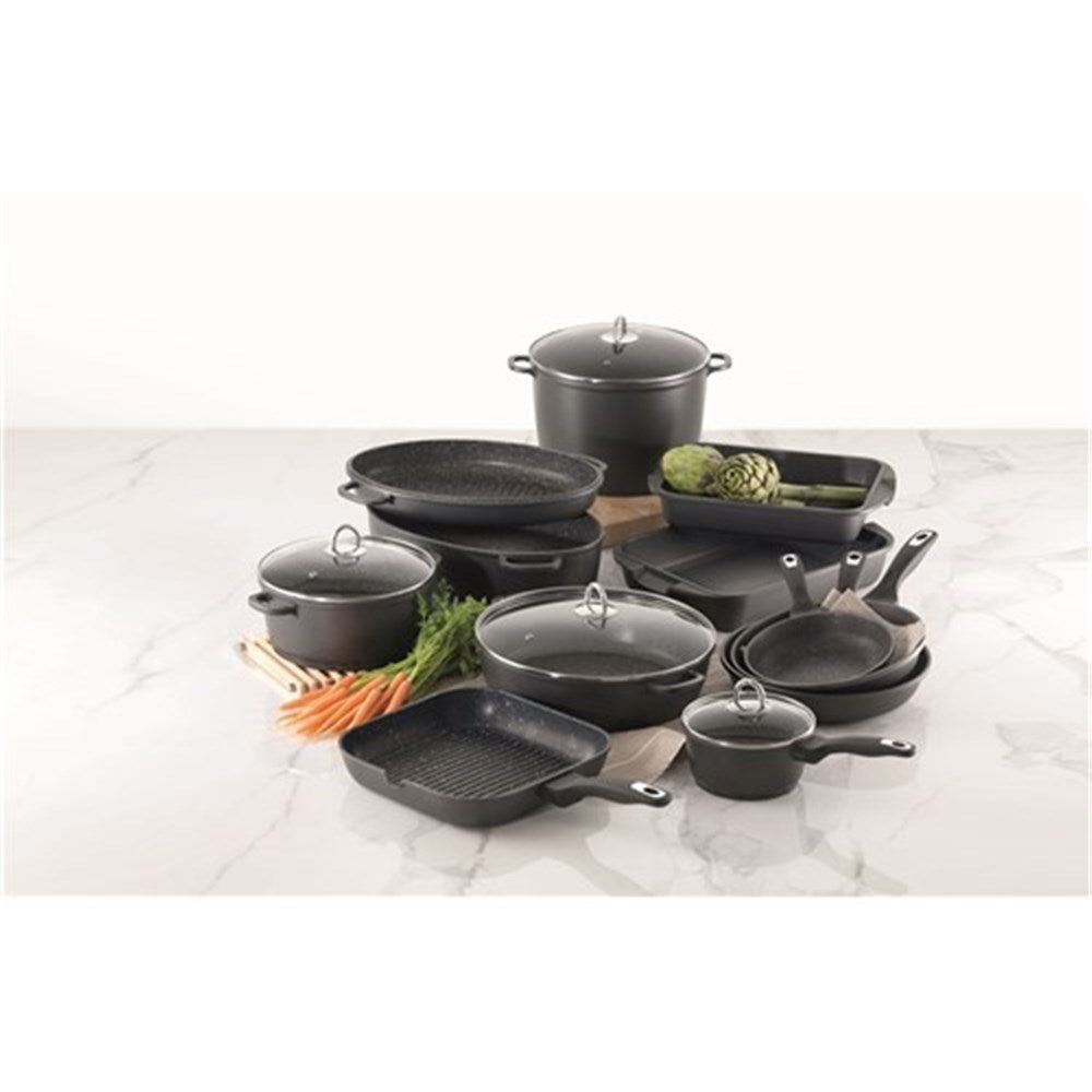 Granite casserole with lid on a kitchen counter showcasing elegant design and durability - Baccarat