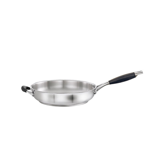 26cm frying pan with sleek stainless steel finish and black handle - Baccarat capri frypan
