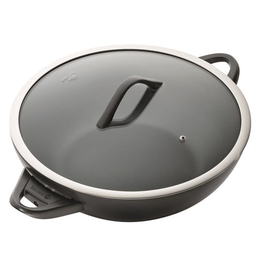 hard anodised stockpot with lid and bakelite handle ideal for versatile cooking - Baccarat