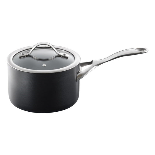 a durable saucepan with a lid and long handle non-stick - Baccarat id3 hard anodised saucepan 20cm