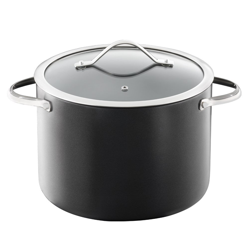 A durable casserole pot with a glass lid and sturdy handles - Baccarat id3 hard anodised 24 x 11cm