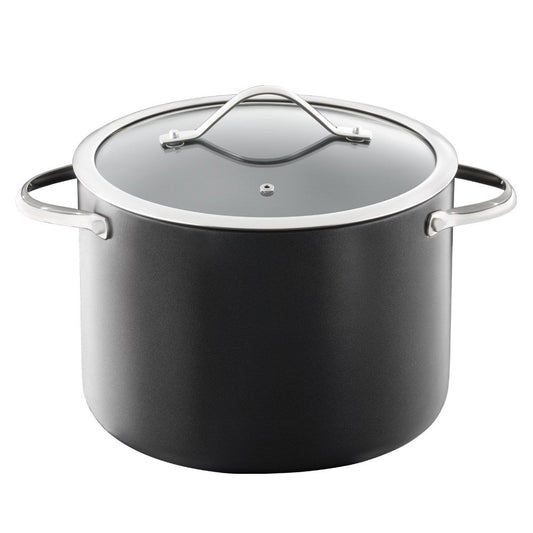A durable casserole pot with a glass lid and sturdy handles - Baccarat id3 hard anodised 24 x 11cm