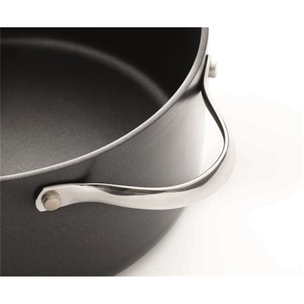 A durable casserole pot with a glass lid and sturdy handles - Baccarat id3 hard anodised 24 x 11cm