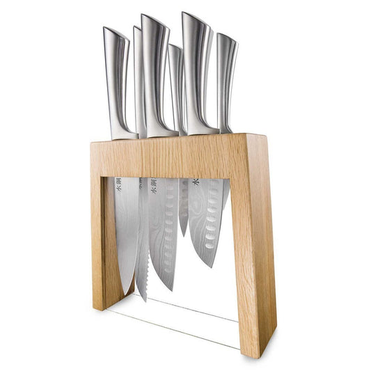 Elegant wooden board displaying sliced apples and strawberries with knives - Baccarat Damashiro Mizu