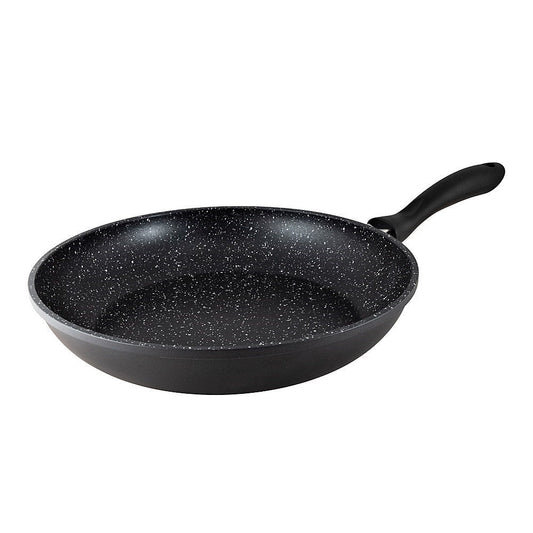 A durable non-stick frying pan with a speckled design ergonomic handle for easy cooking - Baccarat
