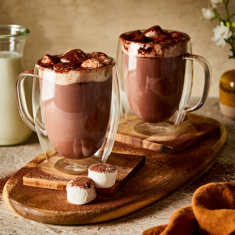 Clear mugs and glasses with coffee on wooden boards - Baccarat Barista Cafe Double Wall Glass 