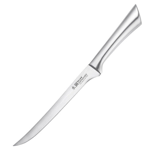 Close-up of Baccarat Damashiro filleting knife 20cm with a comfortable grip ideal for everyday use