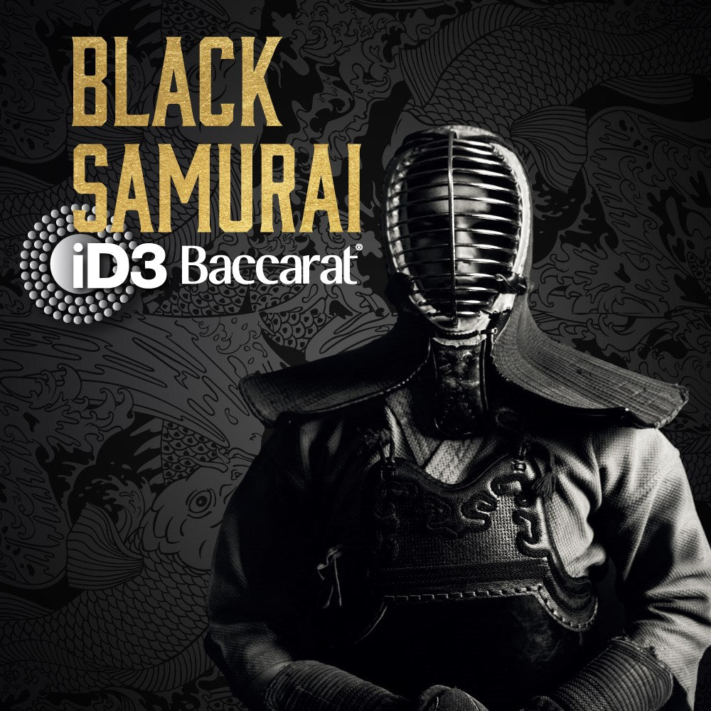 Sharp Black Samurai chef's knife on wooden surface with dried herbs and mushrooms - Baccarat ID3 