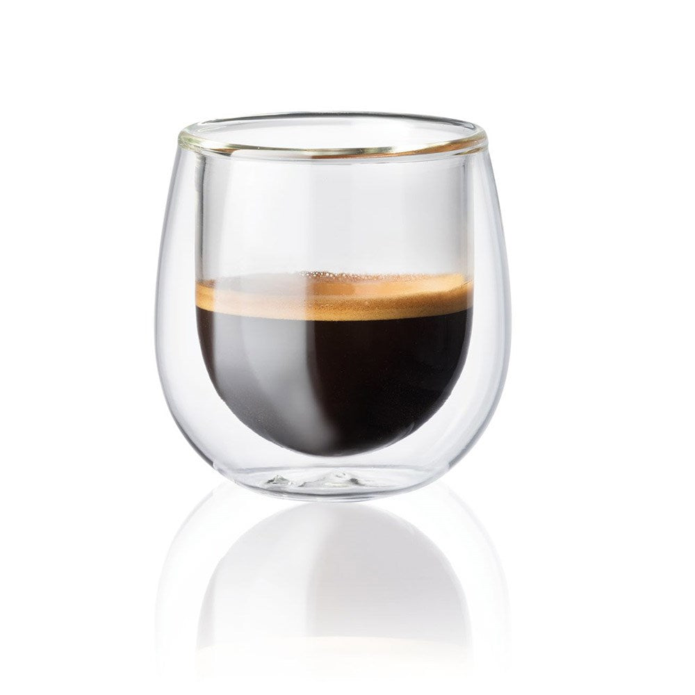 Set of four double-walled espresso glasses featuring a sleek transparent design - Baccarat