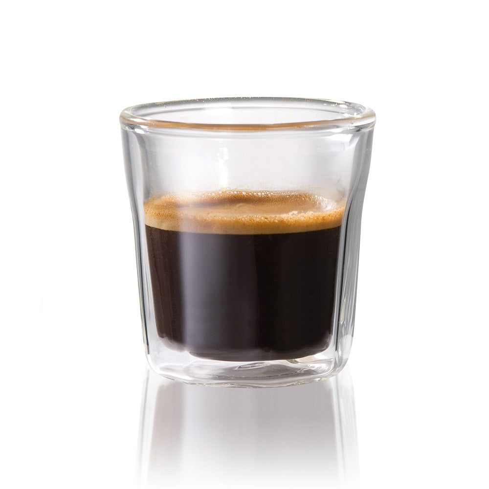 three scoops of ice cream in Baccarat barista cafe double wall espresso glass set of 4 - Baccarat