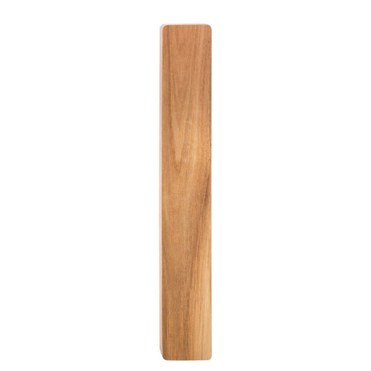 Magnetic acacia wood wall mounted knife holder displaying knives with black handles - Baccarat