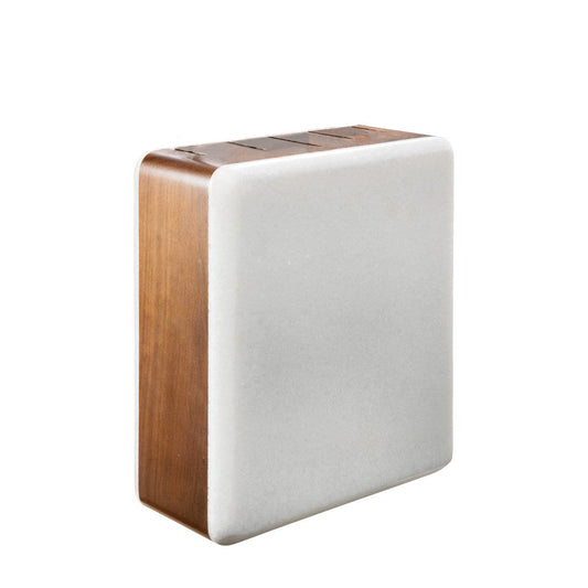 Magnetic acacia wood wall mounted knife holder with six stainless steel knives brown - Baccarat