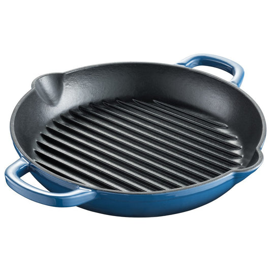 cast iron grill pan with ribbed surface perfect for searing and grilling blue le creuset - Baccarat