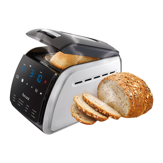 digital controls for freshly baked bread black and silver design - the ultimate loaf bread maker