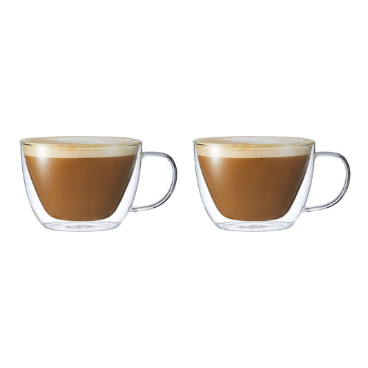 A glass cup filled with dark amber tea transparent beverage container - Baccarat barista brillante