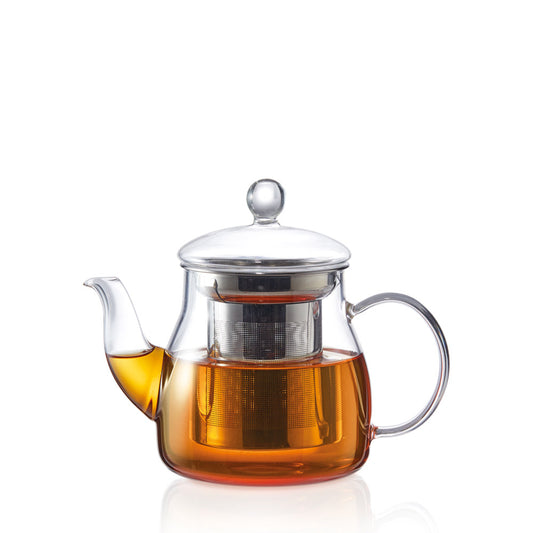 A glass teapot with stainless steel infuser and lid flaunting clear design - Baccarat Barista Venice