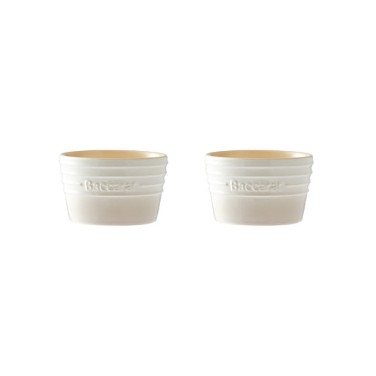 Ceramic kitchen set on counter with tray mugs egg holder cream beige white spoon rest - Baccarat