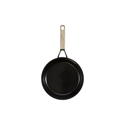 Creamy pasta with herbs on a white plate with parmesan wedge and non stick frypan 20cm - Baccarat