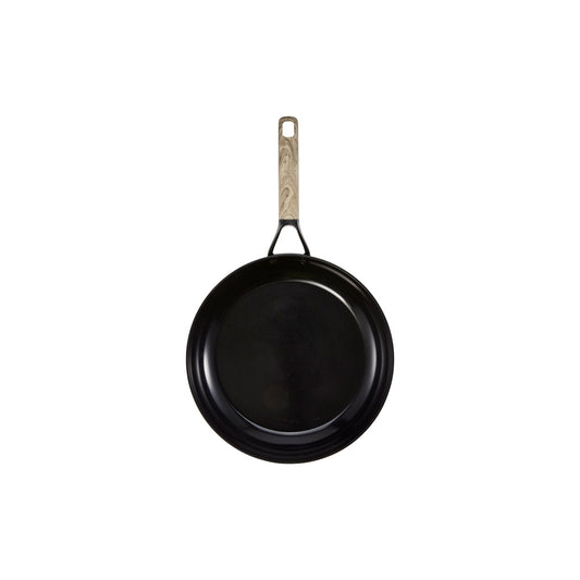 Culinarix ceramic frypan 30cm skillet with creamy green curry and vegetables beside rice - Baccarat