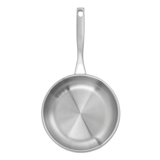 Scrambled eggs on toast with coffee frying pan in background ceramic saute pan 30cm - Le Connoisseur