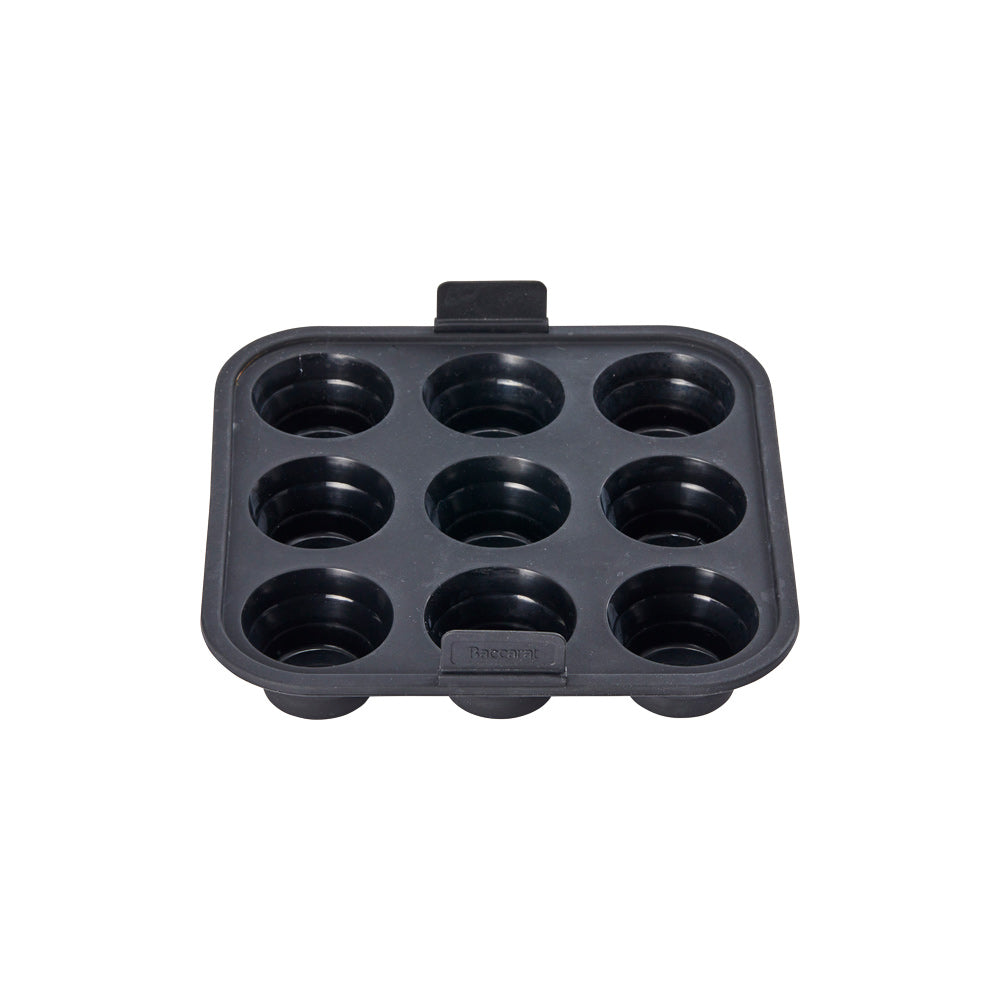 A black muffin tray with nine cups sleek design sturdy handles non-stick coating - Baccarat