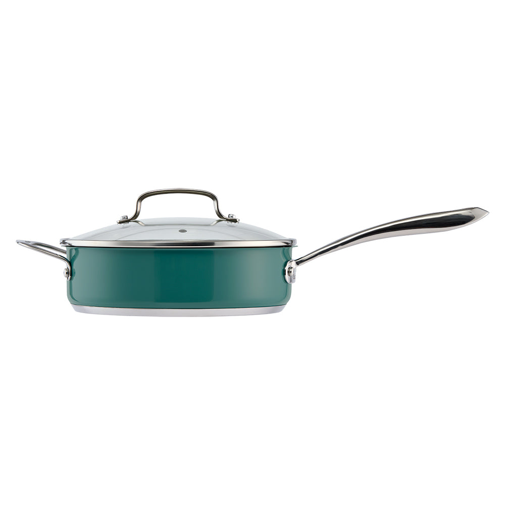 Baccarat SIGNATURE 6 Piece Cookware Set Forest Green with saute pan at Baccarat