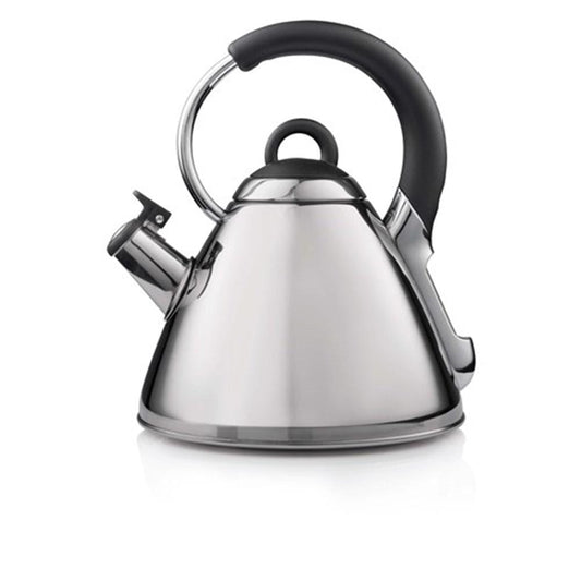 Shiny stainless steel kettle with a black handle for modern kitchens - Baccarat Barista Brillante