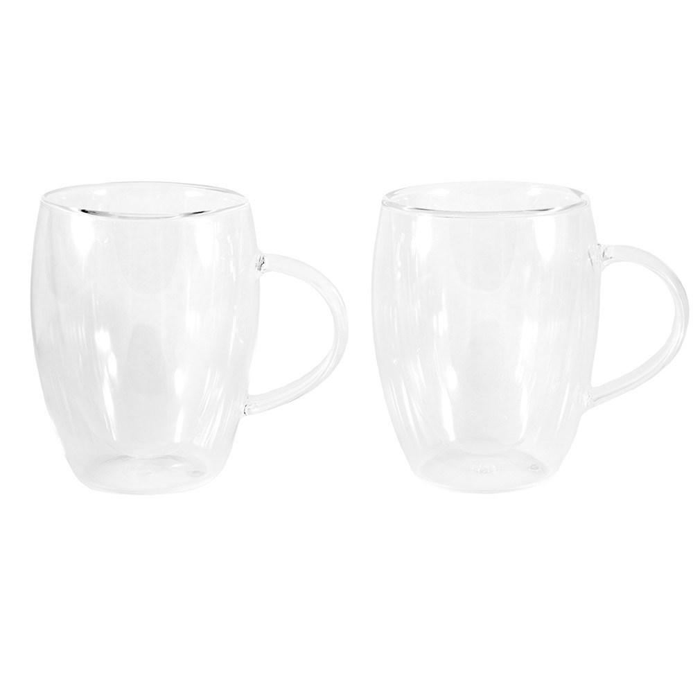 Clear mugs and glasses with coffee on wooden boards - Baccarat Barista Cafe Double Wall Glass 