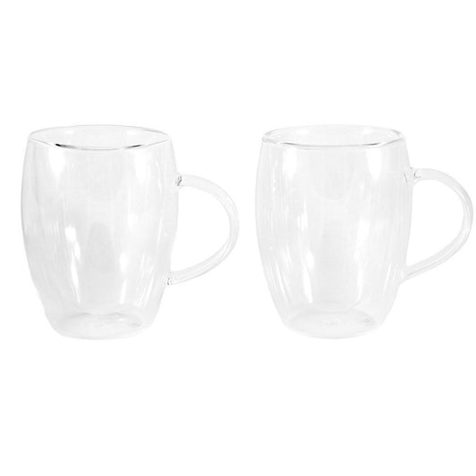 Clear mugs and glasses with coffee on wooden boards - Baccarat Barista Cafe Double Wall Glass 