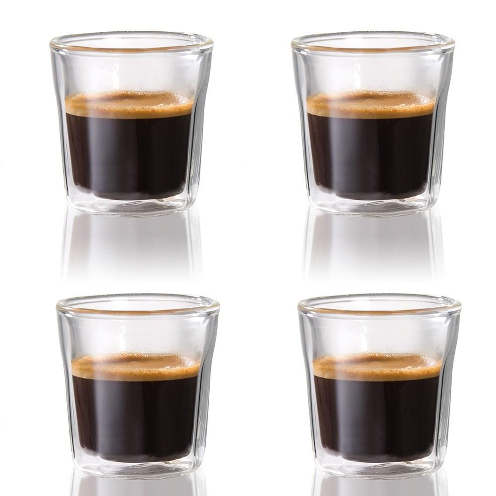 three scoops of ice cream in Baccarat barista cafe double wall espresso glass set of 4 - Baccarat